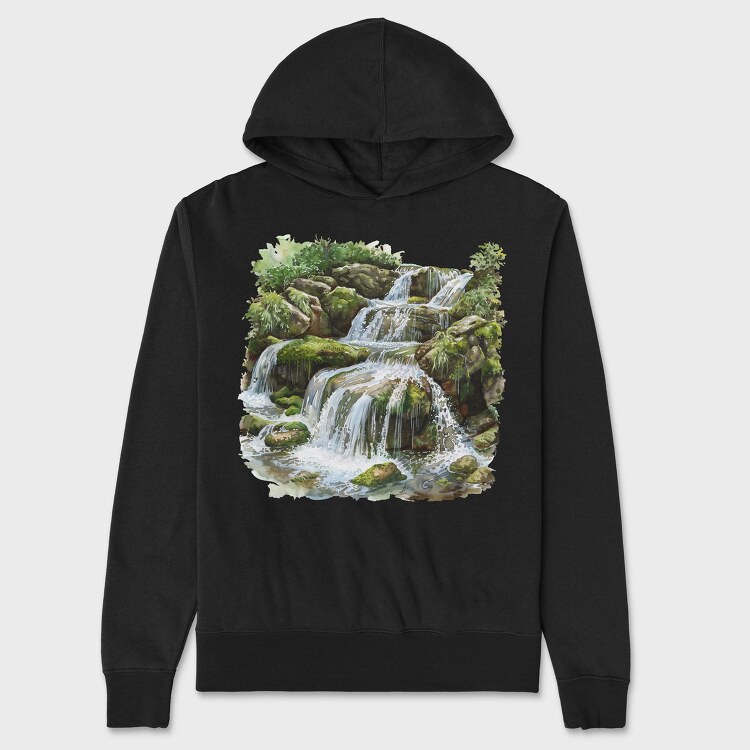 Waterfall Stream Forest, Hanorac Oversize Barbati (Unisex)