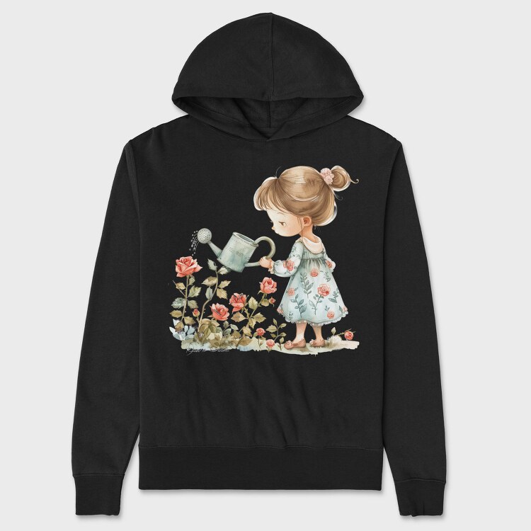 Watering Roses Girl, Hanorac Oversize Barbati (Unisex)