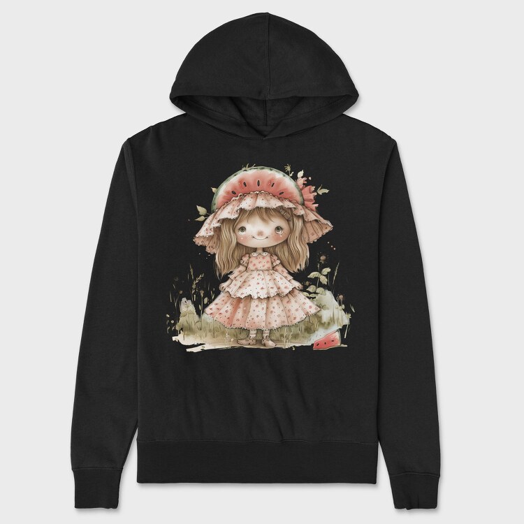 Watermelon Hat Girl, Hanorac Oversize Barbati (Unisex)