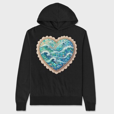 Wave Heart Sublimation, Hanorac Oversize Barbati (Unisex)