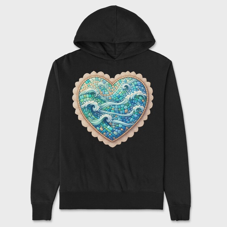 Wave Heart Sublimation, Hanorac Oversize Barbati (Unisex)