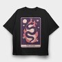 Snake Mystical Tarot Card The Snake, Tricou Oversize Barbati (Unisex)