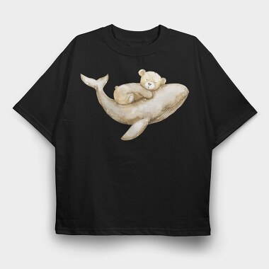 Whale Bear Sleep, Tricou Oversize Barbati (Unisex)