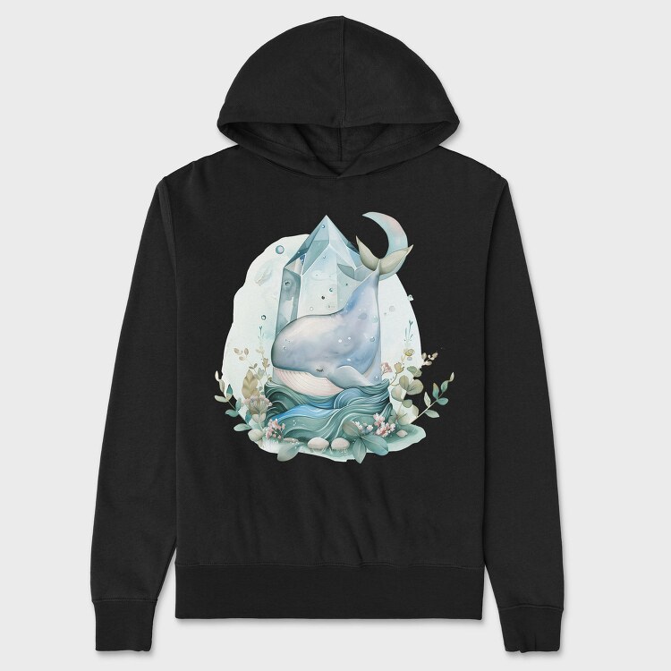 Whale Crystal Ocean, Hanorac Oversize Barbati (Unisex)