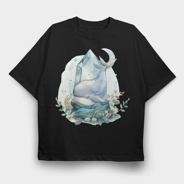 Whale Crystal Ocean, Tricou Oversize Barbati (Unisex)