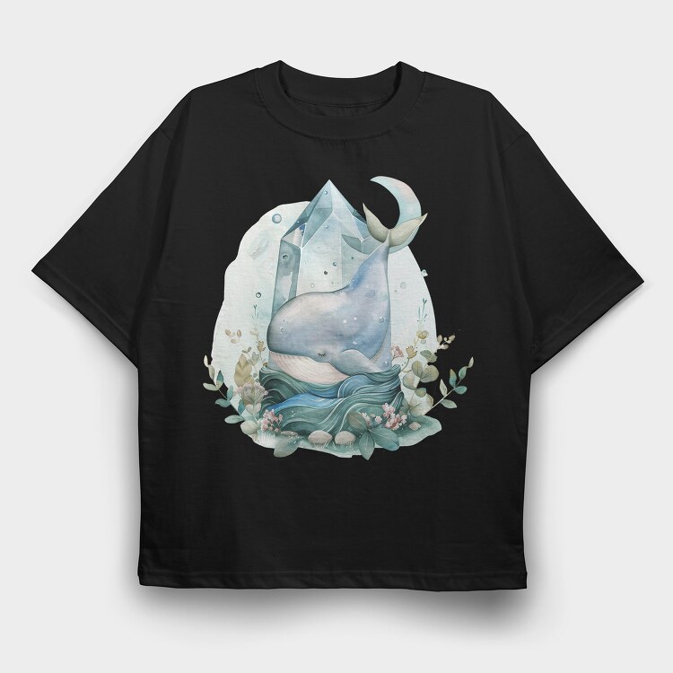 Whale Crystal Ocean, Tricou Oversize Barbati (Unisex)