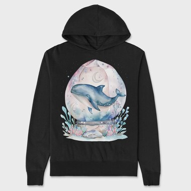 Whale In Glass Bubble, Hanorac Oversize Barbati (Unisex)
