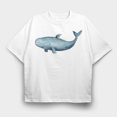 Whale Swim Minimal, Tricou Oversize Barbati (Unisex)