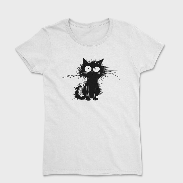 Whimsical Black Cat, Tricou Femei