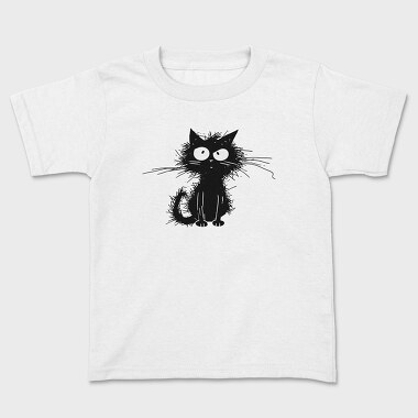 Whimsical Black Cat, Tricou Copii