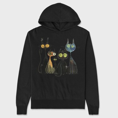 Whimsical Cat Group, Hanorac Oversize Barbati (Unisex)