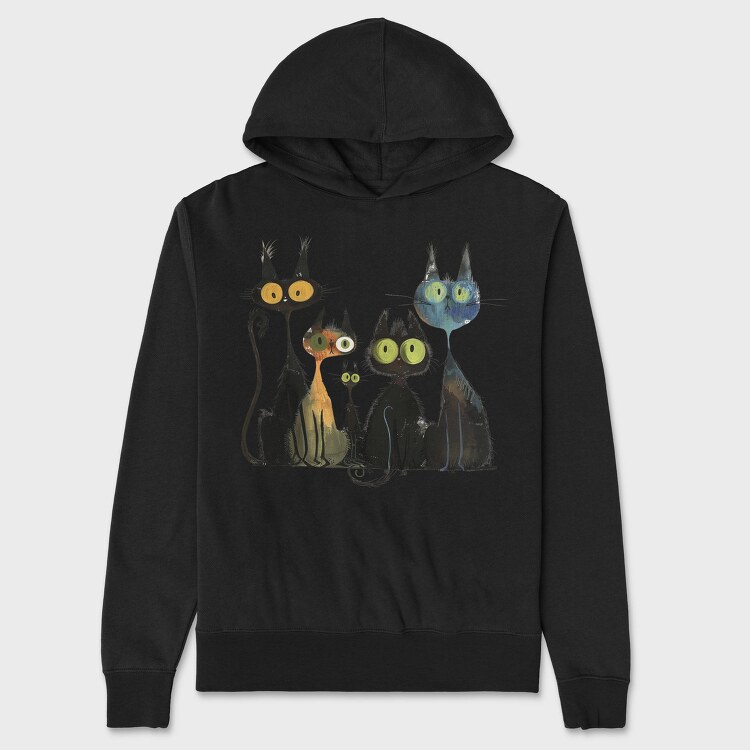 Whimsical Cat Group, Hanorac Oversize Barbati (Unisex)