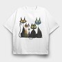 Whimsical Cat Group, Tricou Oversize Barbati (Unisex)