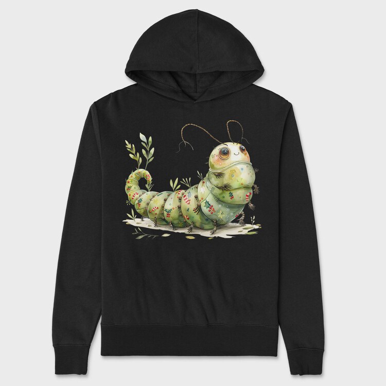 Whimsical Christmas Caterpillar, Hanorac Oversize Barbati (Unisex)