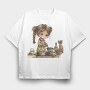 Whimsical Christmas Clipart, Tricou Oversize Barbati (Unisex)