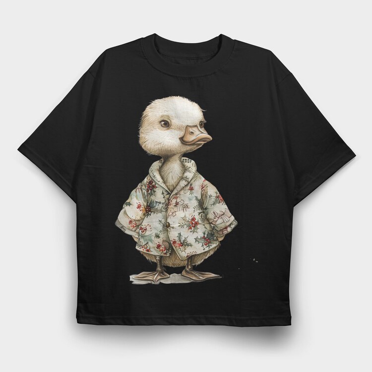 Whimsical Christmas Duck, Tricou Oversize Barbati (Unisex)