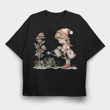 Whimsical Christmas Garden, Tricou Oversize Barbati (Unisex)
