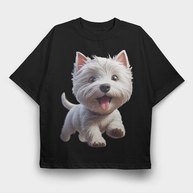 Whimsical Dog Run, Tricou Oversize Barbati (Unisex)