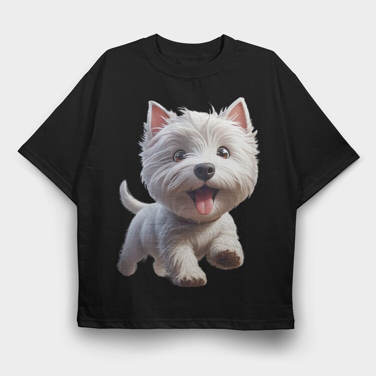 Whimsical Dog Run, Tricou Oversize Barbati (Unisex)