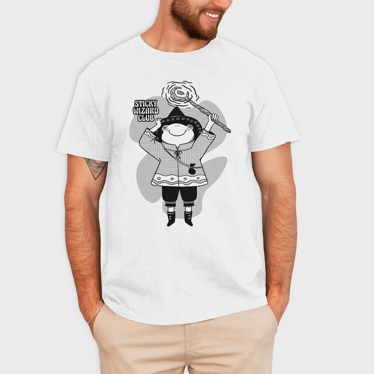 Cartoon Wizard Frog Fantasy Sticky Club, Tricou Barbati (Unisex)