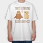 Distracted Sloths And Dogs, Tricou Oversize Barbati (Unisex)