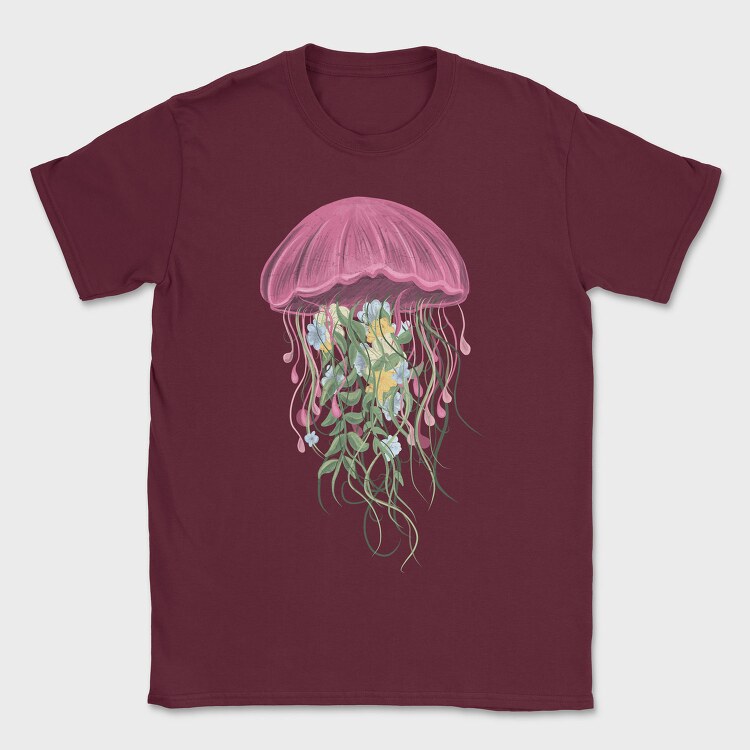 Jellyfish and Flowers, Tricou Barbati (Unisex)
