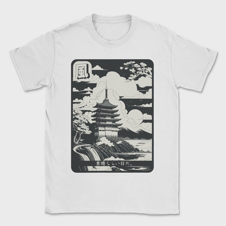 Japanese Temple, Tricou Barbati (Unisex)