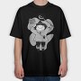 Cartoon Wizard Frog Fantasy Sticky Club, Tricou Oversize Barbati (Unisex)