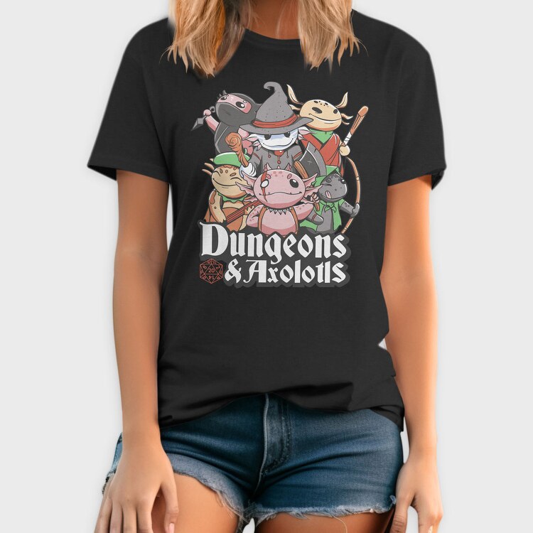 Dungeons And Axolotls Dungeon, Tricou Barbati (Unisex)