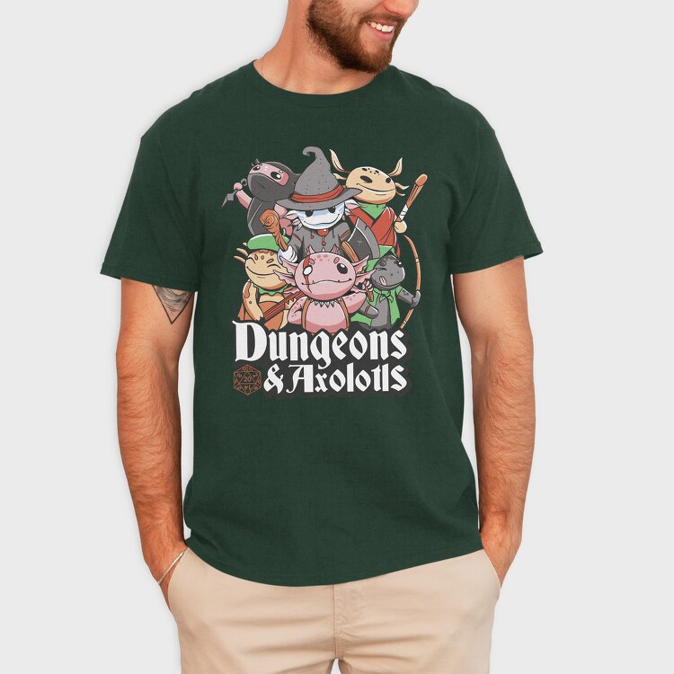 Dungeons And Axolotls Dungeon, Tricou Barbati (Unisex)