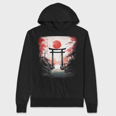 Japanese Gate Moon, Hanorac Oversize Barbati (Unisex)