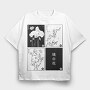 Japanese Flowers, Tricou Oversize Barbati (Unisex)