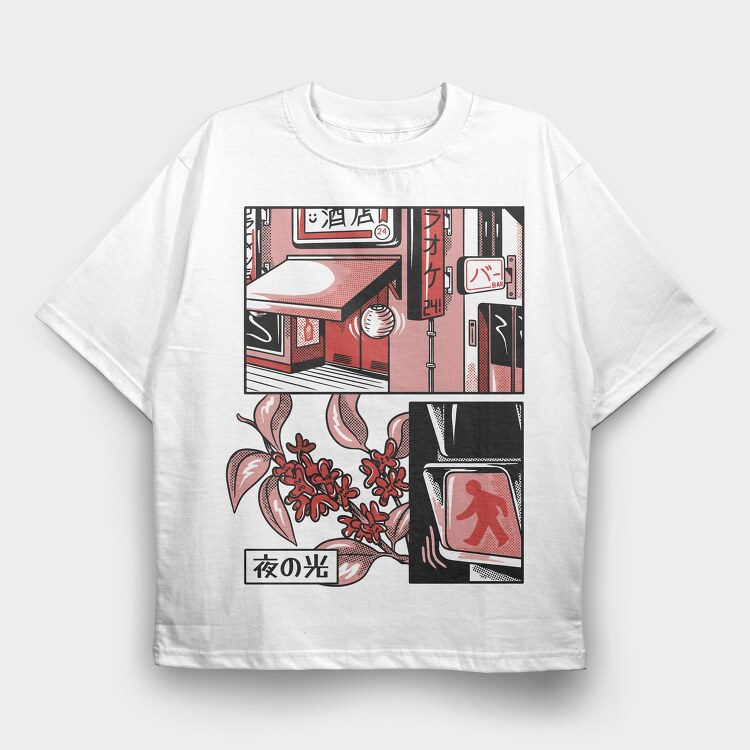 Japanese Comics, Tricou Oversize Barbati (Unisex)