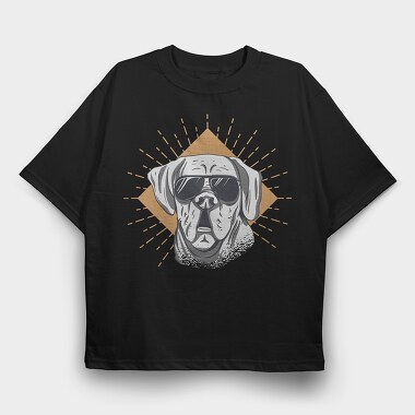 Cool Dog Wearing Sunglasses, Tricou Oversize Barbati (Unisex)