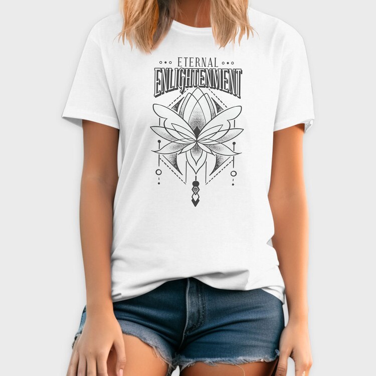 Lotus Flower Eternal Enlightenment Quote, Tricou Barbati (Unisex)