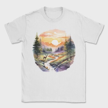 Forest Landscape Trees, Tricou Barbati (Unisex)