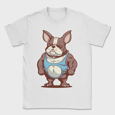 French Bulldog Cartoon Bodybuilder, Tricou Barbati (Unisex)