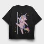 Cute Unicorn Pole Dancing, Tricou Oversize Barbati (Unisex)
