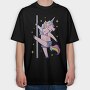 Cute Unicorn Pole Dancing, Tricou Oversize Barbati (Unisex)