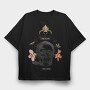 Skull With Clock And Insects Vintage Time, Tricou Oversize Barbati (Unisex)