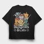 Dungeons And Cats, Tricou Oversize Barbati (Unisex)