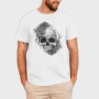 Skull With Rose Flowers, Tricou Barbati (Unisex)