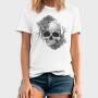 Skull With Rose Flowers, Tricou Barbati (Unisex)