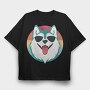 Cool Husky With Sunglasses Face, Tricou Oversize Barbati (Unisex)