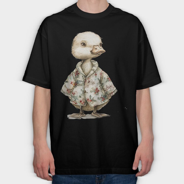 Whimsical Christmas Duck, Tricou Oversize Barbati (Unisex)