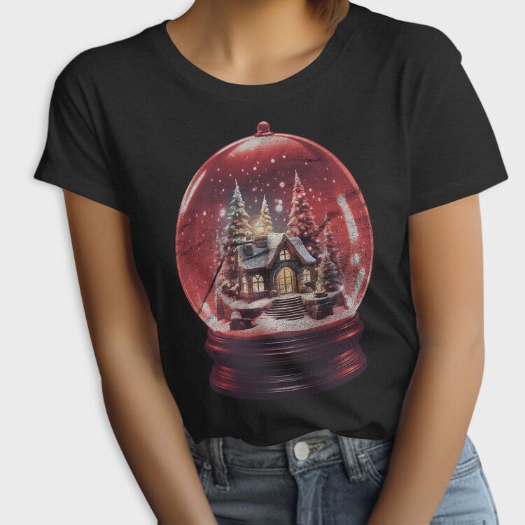 Snow Globe Christmas Snowball, Tricou Femei