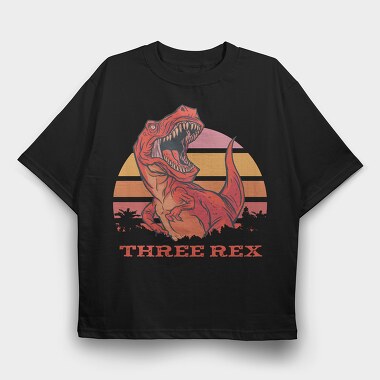 Rad Three T Rex, Tricou Oversize Barbati (Unisex)