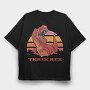 Rad Three T Rex, Tricou Oversize Barbati (Unisex)