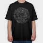 Skulls And Flowers Nature Round, Tricou Oversize Barbati (Unisex)