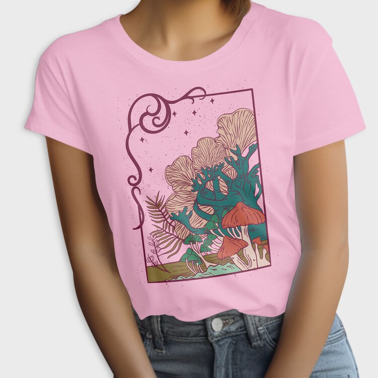 Cool Mushrooms Illustration, Tricou Femei